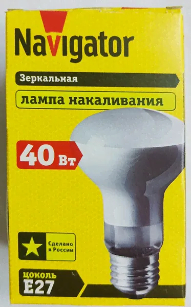 Лампа накаливания Navigator R63 40Вт Е27 94324-1