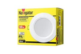 Круглый встраиваемый (LED) светильник даунлайт 121х67 Navigator NDL-P1-10W-840-WH-LED 10Вт 4000К IP44 (94836) Белый