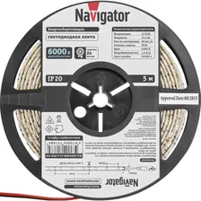 Светодиодная лента Navigator 71 410 NLS-3528WW120-9.6-IP20-12V R5, 18195-71410